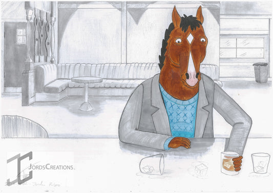 BoJack Horseman in a bar - Drawing