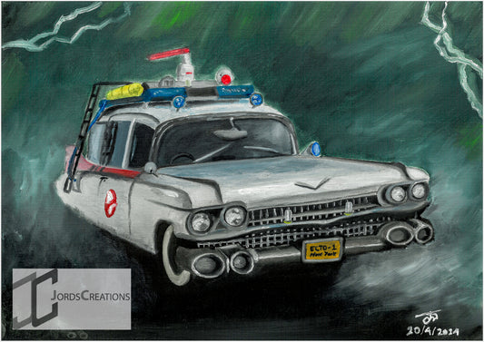 Ghostbusters Ecto-1 - Oil Painting