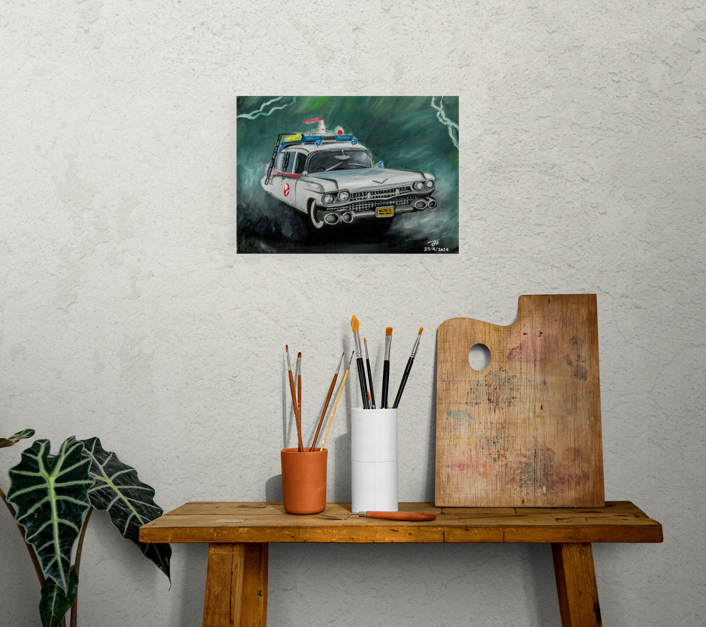 Ghostbusters Ecto-1 - Oil Painting