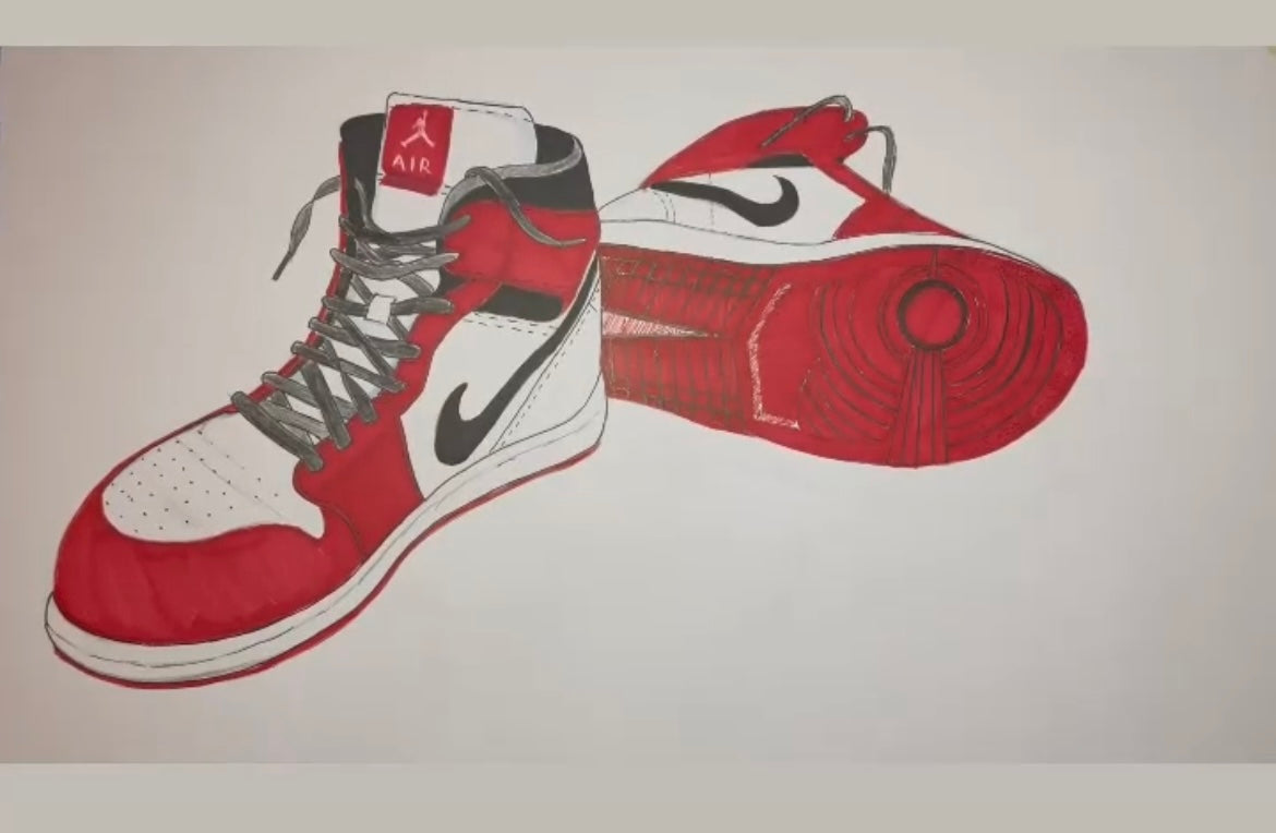 Nike Air Jordans - Drawing